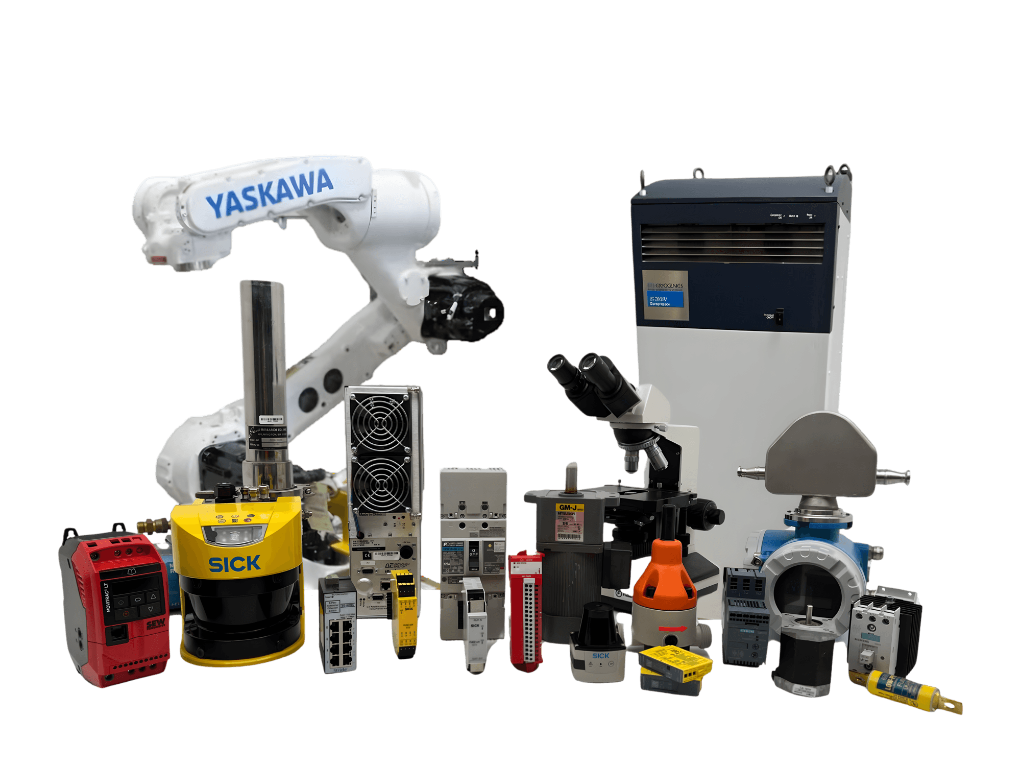 A sample of the surplus equipment and parts CBI buys